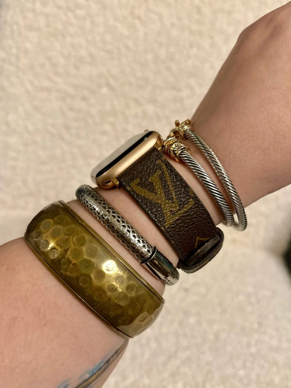 Apple Gold Smartwatch with Brown Leather Strap